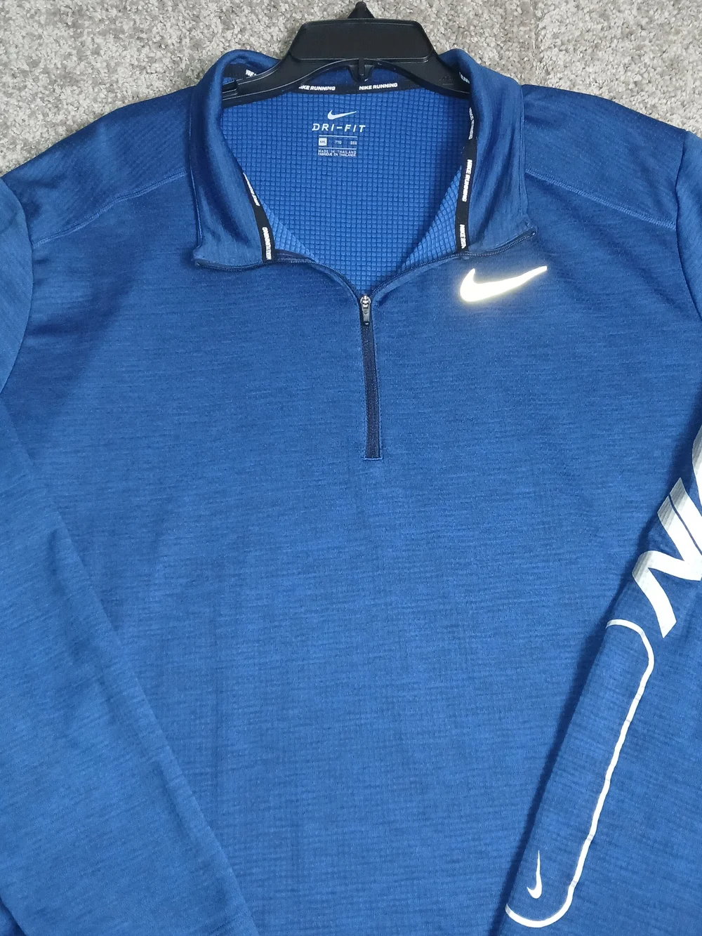 Nike Running Dri-FIT Blue Quarter-Zip Pullover for Men‎ - XXL